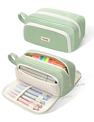 SUNEE Cute Pencil Case, Aesthetic Pen Pouch with 3