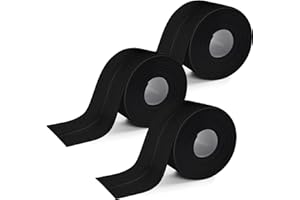 BHUCUTU 3 Rolls 1.5 Inch Caulk Tape Self Adhesive Toilet Caulking Strip Bathroom Sealing Caulk Strip Peel and Stick Bathtub Caulking Tape, 10.5 Feet Each Roll (Black)