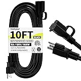 16/3 Black Indoor Outdoor Extension Cord 10 Ft