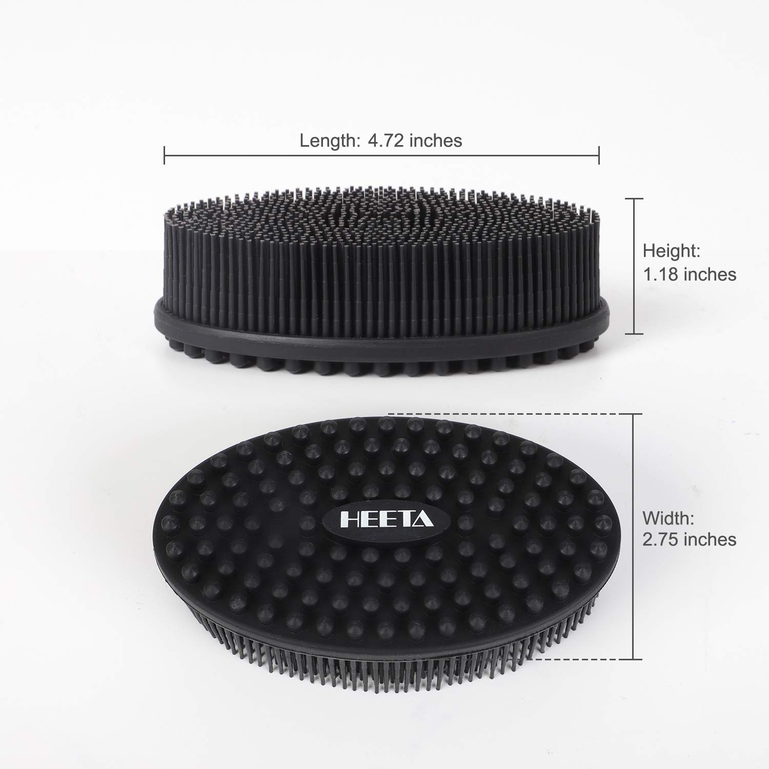 Heeta Body Brush for Wet and Dry Brushing, Silicone Bath Brush for Gentle Exfoliating on Softer, Glowing Skin, Gentle Massage with Bath and Body Brush to Improve Your Blood Circulation (Black) : Beauty