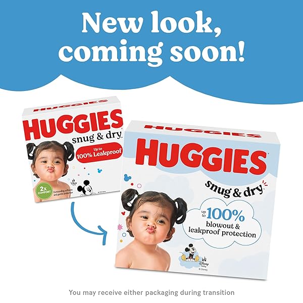 HUGGIES SIZE 1 DIAPERS, SNUG & DRY NEWBORN DIAPERS, SIZE 1 (8-14 LBS), 38 COUNT, PACKAGING MAY VARY