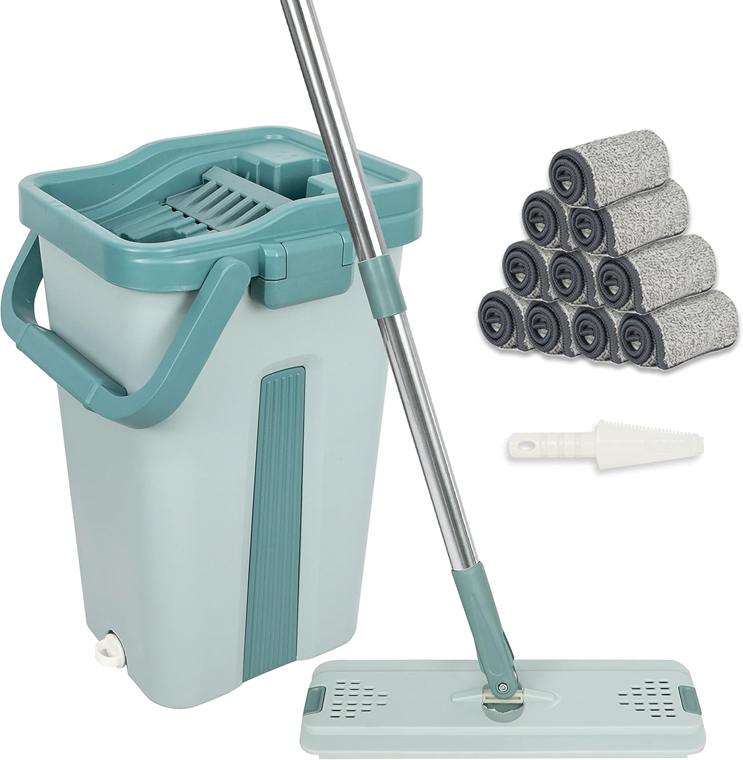 Buy VAIIGO Flat Floor Mop and Bucket Set with 10 Reusable in Pakistan