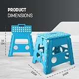 KEPLIN 13 Inch Heavy Duty Folding Step Stool Non-Slip Blue view 2