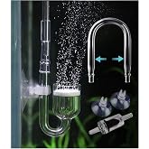 Clscea Aquarium Glass CO2 Diffuser Atomizer with U Tube Check Valve Suction Cup Premium Version