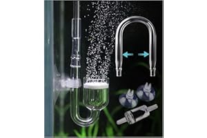 Clscea Aquarium Glass CO2 Diffuser Atomizer with U Tube Check Valve Suction Cup Premium Version