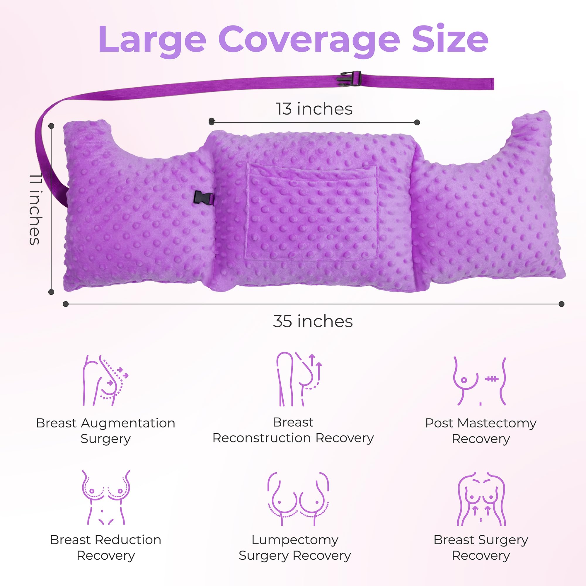 Zomaple Post Mastectomy Pillow, Lavender – Gentle Chest Protection for Sleep & Car Rides – Reduces Underarm Pressure, Cushions Everyday Bumps & Helps You Relax – Pillow for Mastectomy Recovery Support