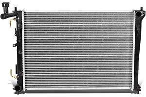 DNA Motoring OEM-RA-2928 OE Style Aluminum Core Radiator DPI 2928 Compatible with 07-12 Elantra AT, 23-11/16" W X 17-11/16" H X 5/8" D, 1-5/16" Inlet, 1-5/16" Outlet