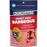 Crunchsters Crunchy Sprouted Mung Beans, Plant-Based Protein Super-Snack and Salad Topper, Gluten-Free, Nut-Free, Vegan, 6g Protein per Serving, 4oz. Bags (4 oz (Pack of 1), Sweet Heat Barbecue)