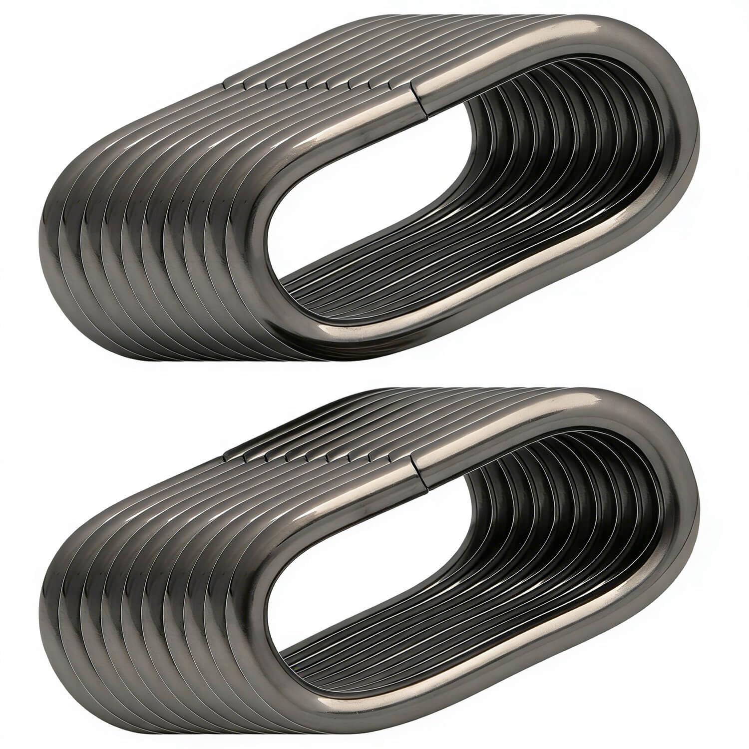 BIKICOCO 1-1/2'' Metal Oval Ring Buckle Loops Non Welded for Leather Purse Bags Handbag Straps, Gunmetal - Pack of 20