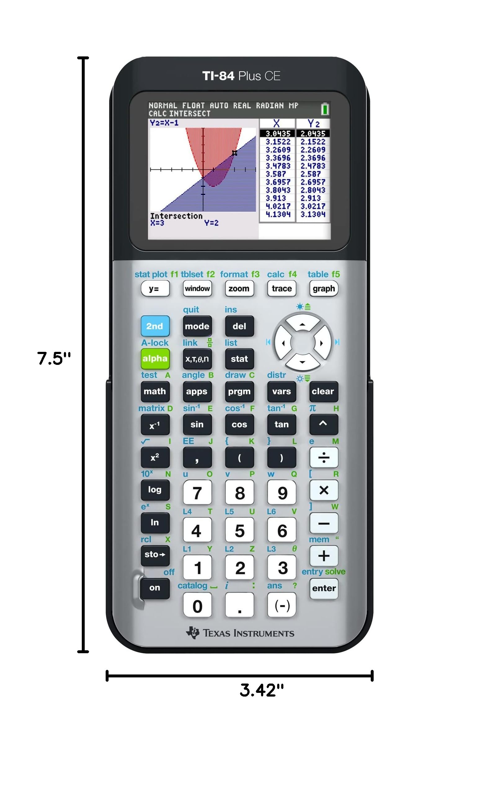 Texas Instruments TI-84 Plus CE Python Color Graphing Calculator, Galaxy Gray (Metallic)