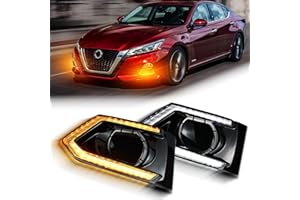 BINQIGOO Front Bumper Fog Light Daytime Running Lamp Turn Signal LED Compatible with Nissan Altima 2019-2022 S SR SV SL Platinum