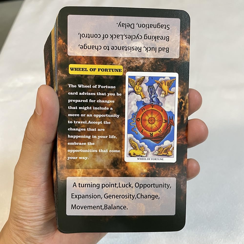 Tarot Deck Set, Tarot Cards for Beginners, Classic Tarot Cards with Meanings on Them