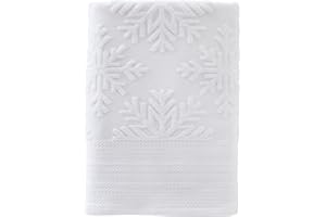 SKL Home Christmas/Winter/Gift Subtle Snowflakes Bath Towel, White