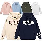 Parahouse Custom Besties Hoodie – Personalized Matching Hoodies with Names on Sleeves - BFF Pullover - Gift for Best Friend, Graduation, Back to School, Birthday, Christmas