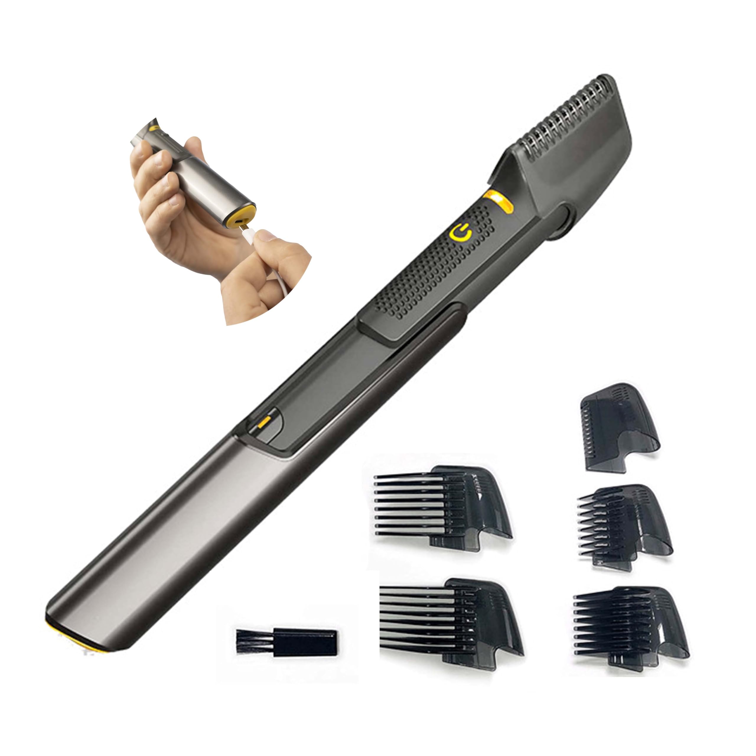 Acquisto Semplice TRIM-MAX - Professional Men's Body Electric Shaver, Precision Wireless Machine with LED Light and Kit of 5 Beard Heads; Hair and Body; Also Ideal for Neck Hair; Nose and Ear