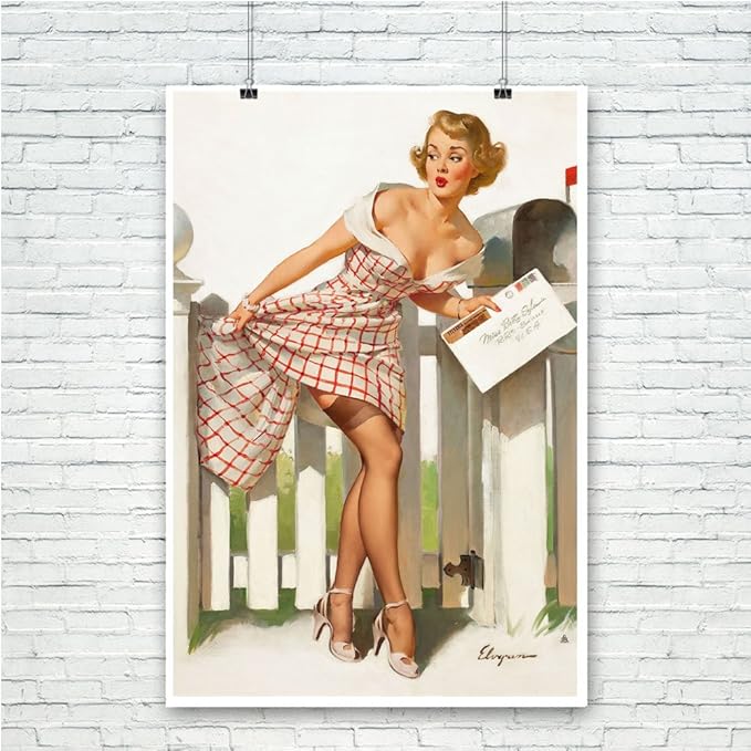Amazon Pixy Ink Vintage Pin Up Poster Print Miss Sylvania S Mishap 