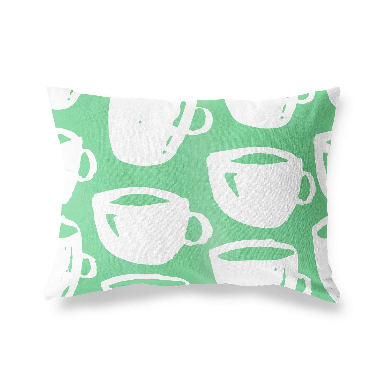 Bonamaison Decorative Cushion Cover Petrol Green & White, Throw Pillow Covers, Home Decorative Pillowcases for Livingroom, Sofa, Bedroom, Size: 35x50 Cm - Designed and Manufactured in Turkey