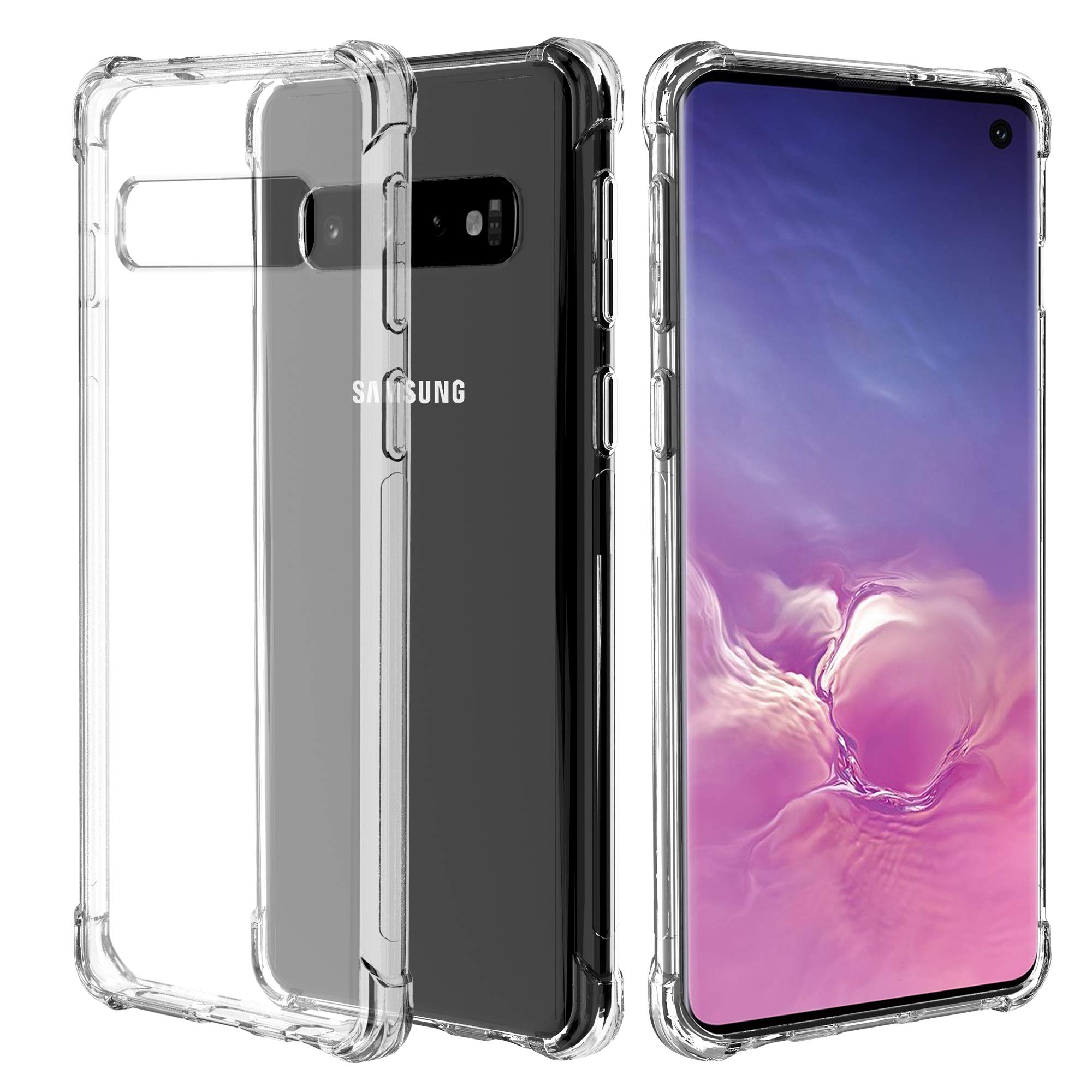 Migeec Case for Samsung Galaxy S10 Plus Clear Protective TPU Cover with Raised Camera Protection, Shock-Absorbent Corners, Slim Fit Phone Case Transparent Design