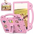 Sfulatdc Kids Tablet Case with Built-in Kickstand and Handle Shockproof Cute Cover Compatible with Samsung Galaxy A8,Lenovo M10 Plus 3rd Gen 10.6 inch Pink