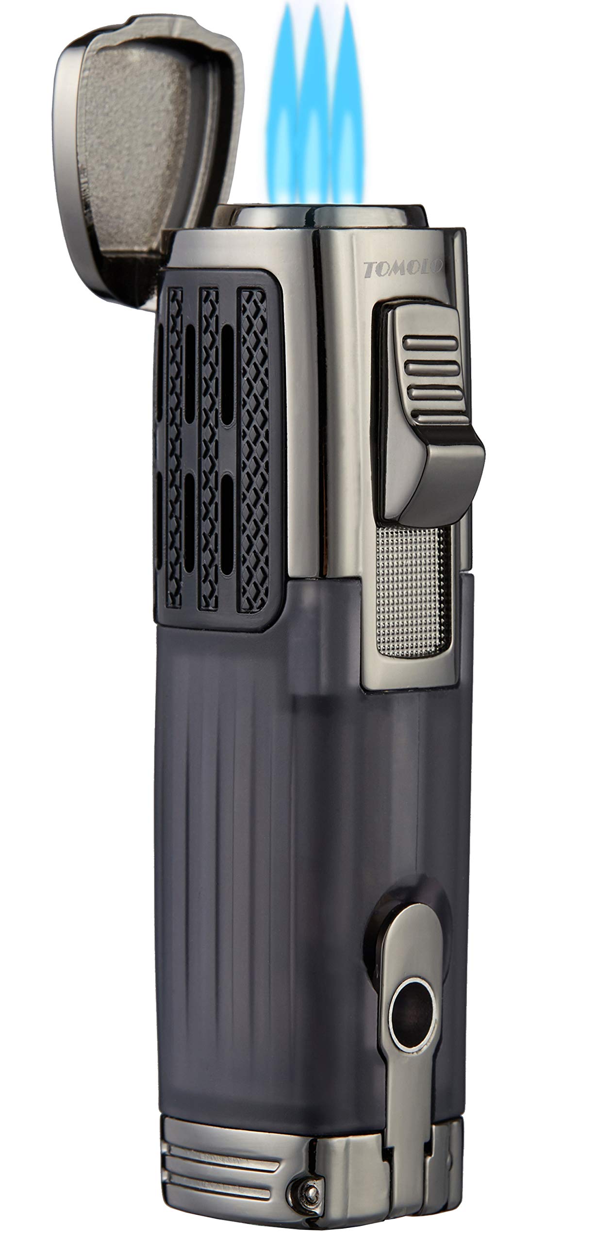 TOMOLO Torch Lighter Triple Jet Flame Refillable Butane Cigar Lighter