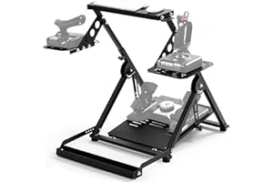 Hottoby Flight Simulator Cockpit X-Shaped Structure Fixed Chair Mount Fits for Thrustmaster/Logitech T16000M FCS/X56/X52/X52 Pro/T-Flight Hotas Sim Flight Stand Not Including Gaming Device
