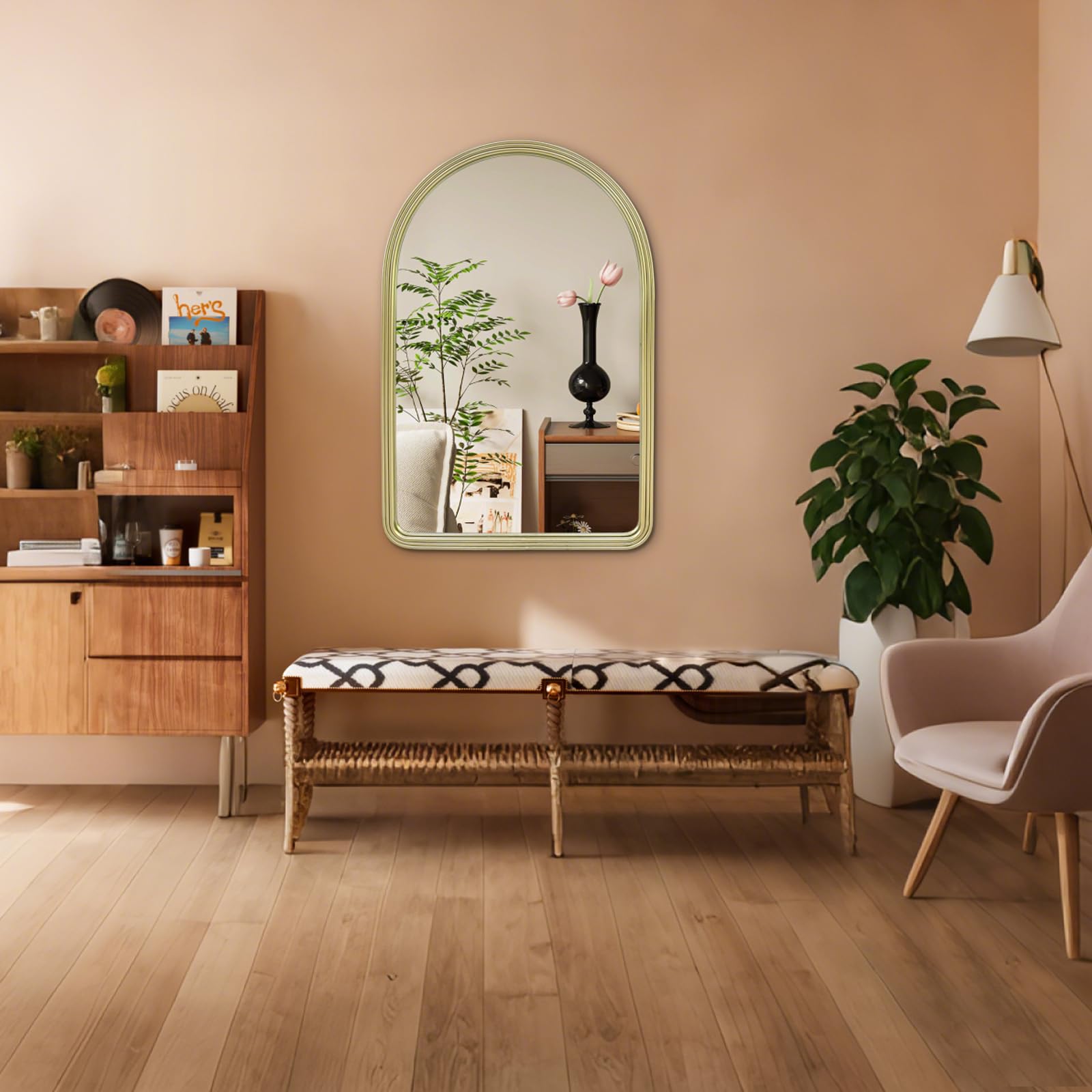 womilous Gold Areched Mirror - 24