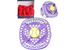 TOPSPORTSJEWELRY 12 pcs Pack Softball Tournament championhsip Trophy Ring Softball Teams Players Awards Size 9