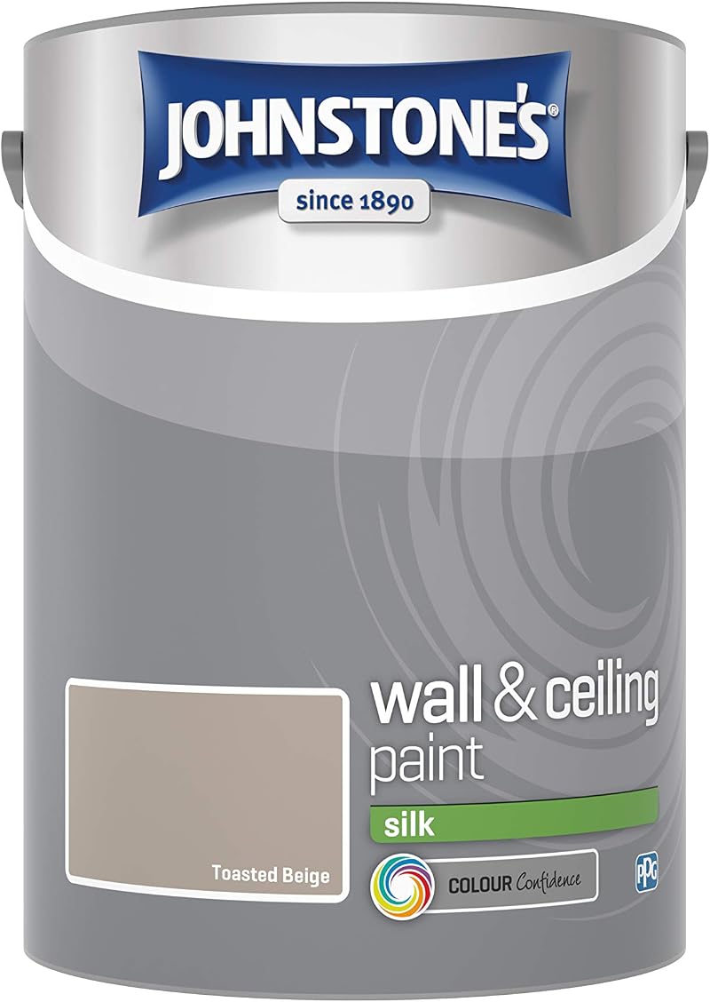 Johnstone's Wall & Ceiling Paint Toasted Beige Silk Emulsion 5L 12m2/L
