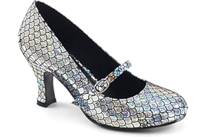 Funtasma Women's MERMAID-70 Maryjane Pump Silver