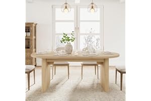 Garvee 71in Long Oval Dining Table for 6-8 People, Wooden Large Kitchen Table with Thick Sturdy Base, Farmhouse Dining Room T