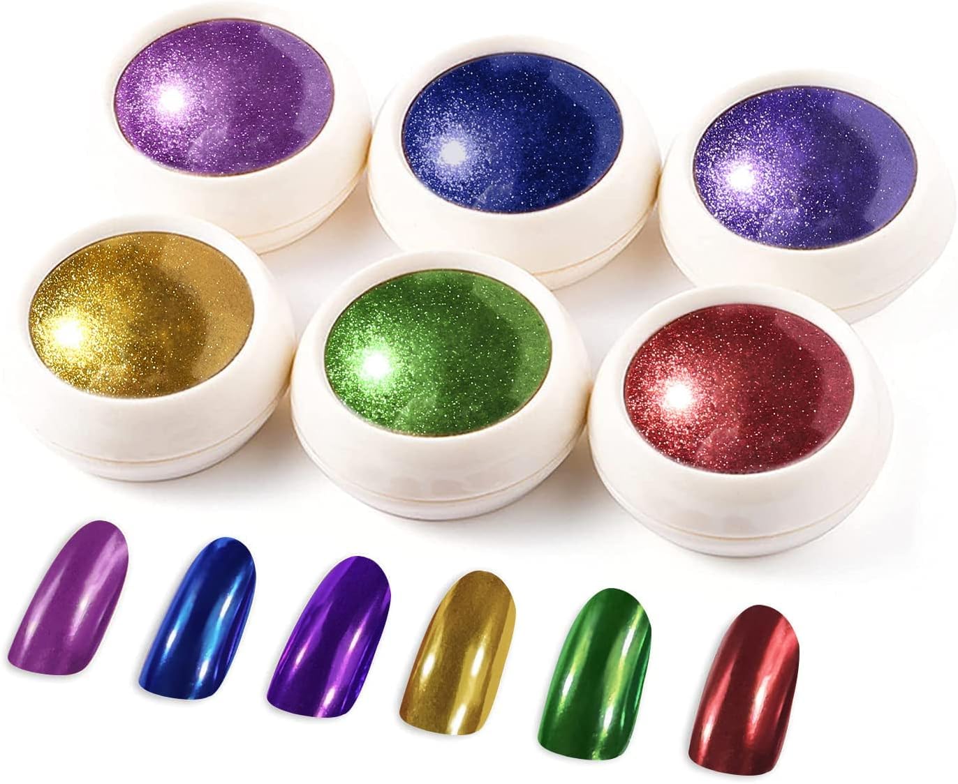 Upgraded Red Green Chrome Nail Powder BISHENGYF: 【NO.1 Super Christmas Effect】Gold Chrome Nail Powder Holographic Mirror Metallic Effect Green Chrome for Home Christmas Nail Art DIY ﻿