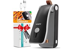 AEDICCE Mini Bag Sealer, USB Rechargeable Chip Bag Sealer Heat Seal, 2 in 1 Bag Sealer Heat Seal with Cutter, Portable Bag Resealer for Plastic Bags Snacks & Food Storage(Black)