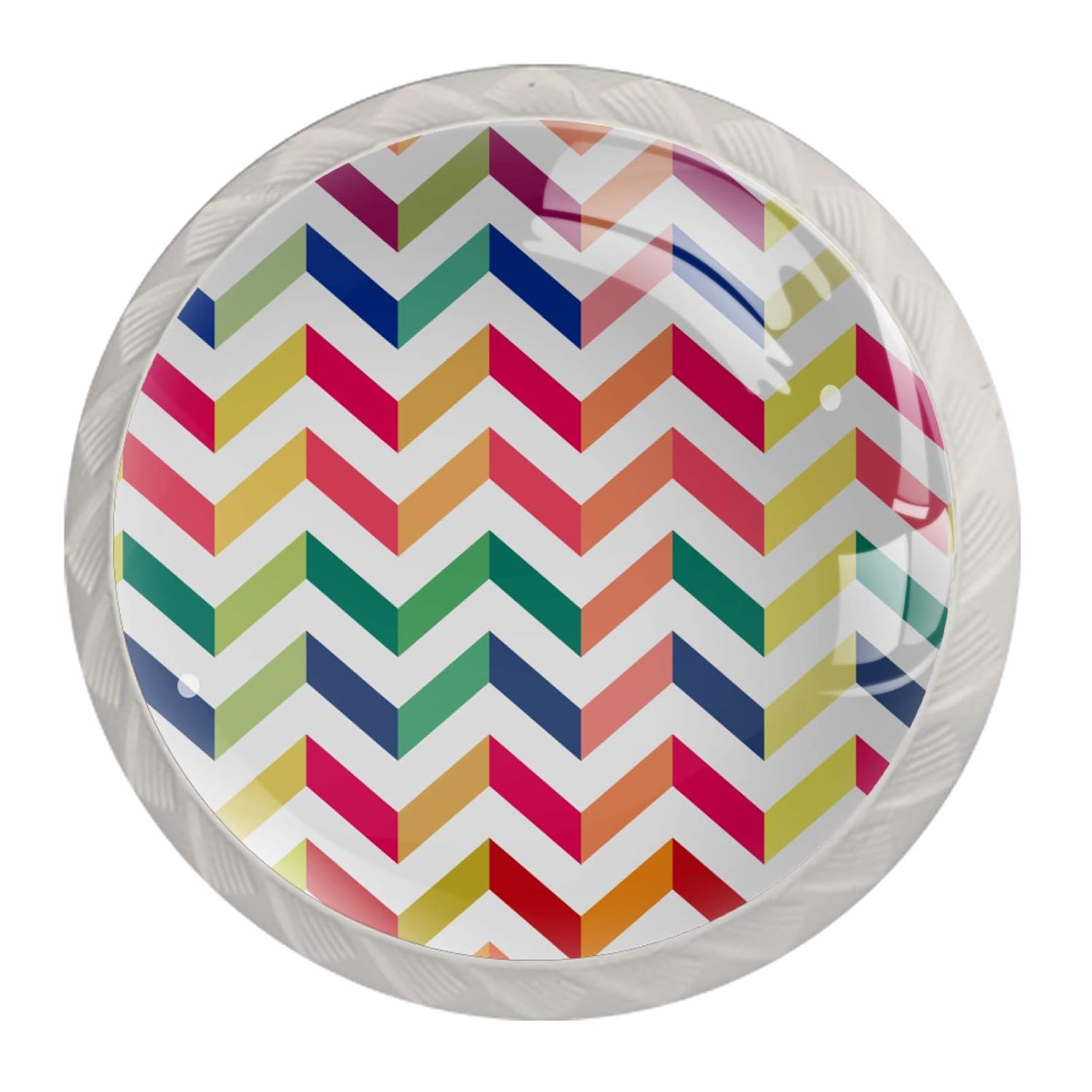 Schrankknäufe in Regenbogenfarben, geriffeltes Kristallglas