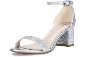 IDIFU Women's Cookie-LO Low Block Heels Chunky Sandals Ankle Strap Wedding Dress Pump Shoes