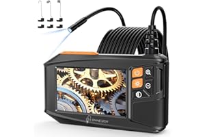 ENNOVOR Borescope Camera with Light, 4.3" Hd 1920P IP67 Waterproof Industrial Endoscope, 8 Adjustable LEDs 16.4ft Flexible Semi-Rigid Cable for Home, Automotive, HVAC, Cool Gadgets for Men Mechanics