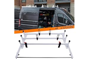 MELIPRON Cargo Van Roof Ladder Rack with Rear Cargo Roller Fit for 2013-2025 RAM ProMaster 3 Crossbars
