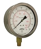 Winters 4" Dial Size, Liquid Filled Industrial