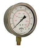 Winters 4" Dial Size, Liquid Filled Industrial