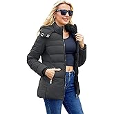 MODERN BUBBLE Womens Packable Puffer Jacket Winter Coat with Hood Warm Lightweight Thickened Down Jacket