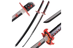 Bowen Demon Slayer Sword Real Metal,40.5-Inches Katana,Carbon Steel Samurai Sword Cosplay Anime Original Texture