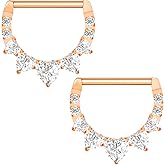 Xpircn 14G 14mm Titanium Nipple Rings D Shaped Higned Segment Clicker Ring Hoops Nipple Piercing Jewelry for Women