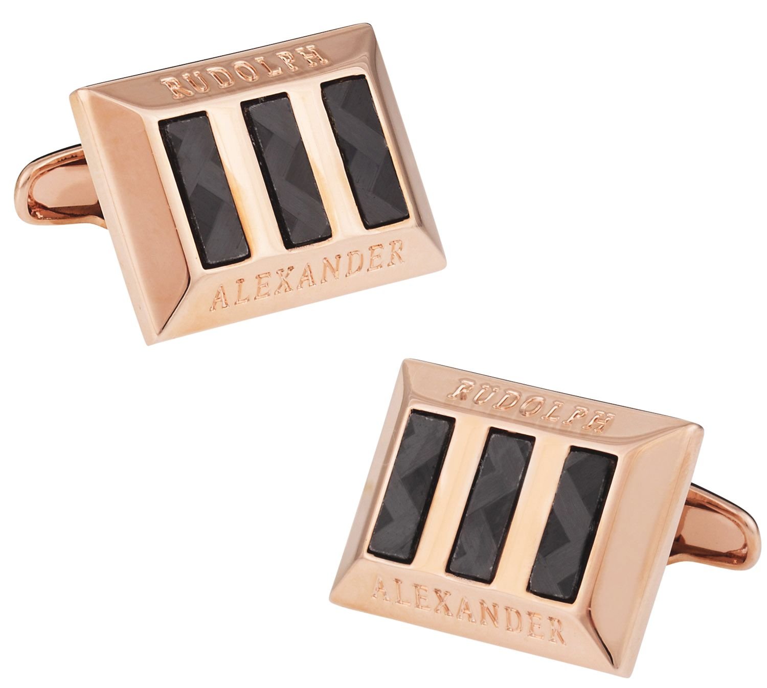 Carbon Fiber Heritage Rose Gold Cufflinks