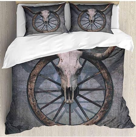 prunushome - Juego de Funda de edredón Reversible, diseño de Calavera