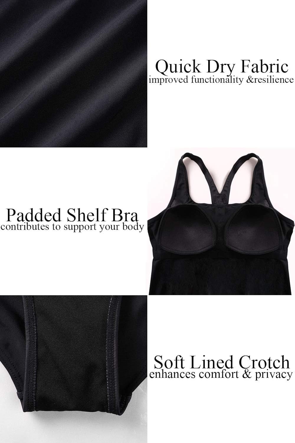 beautyin Women's One Piece Athletic Racerback Swimsuit Slimming Bathing Suit : Clothing