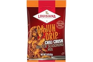 LOUISIANA FISH FRY PRODUCTS Louisiana Fish Fry Cajun Drip Chili Crush Butter Seasoning Mix - Seasoned Butter Sauce for Seafood - 2 oz. Bag (Pack of 1) - Just Add Butter and Toss with Seafood - Add a Burst of Flavor to Your Boiled Seafood with Cajun Drip