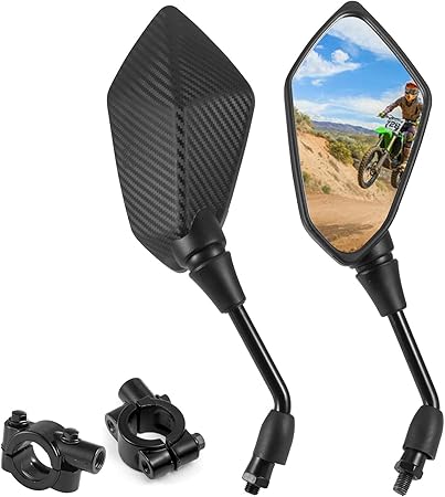 Amazon Xyzctem バイクミラー Atvミラー ホルダー付き 左右セット汎用 8mm 10mm 見やすい 原付 スクーター ヤマハ ホンダ カワサキ アメリカン ミラー 車 バイク