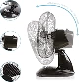 Signature 9” 2 Speed Desk Fan with Oscillation Black S40008B view 2