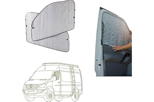 VanEssential Insulated Magnetic Blackout Front Door Window Covers (Pair) Designed for Mercedes-Benz VS30 (Van Years 2019 to Current) - Cool Gray