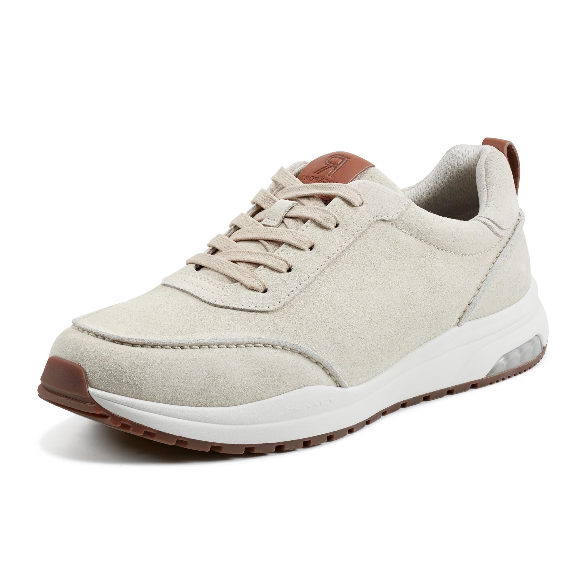 Rockport Men’s DMX Bowen Sneaker, Ivory Suede, 6.5 Wide
