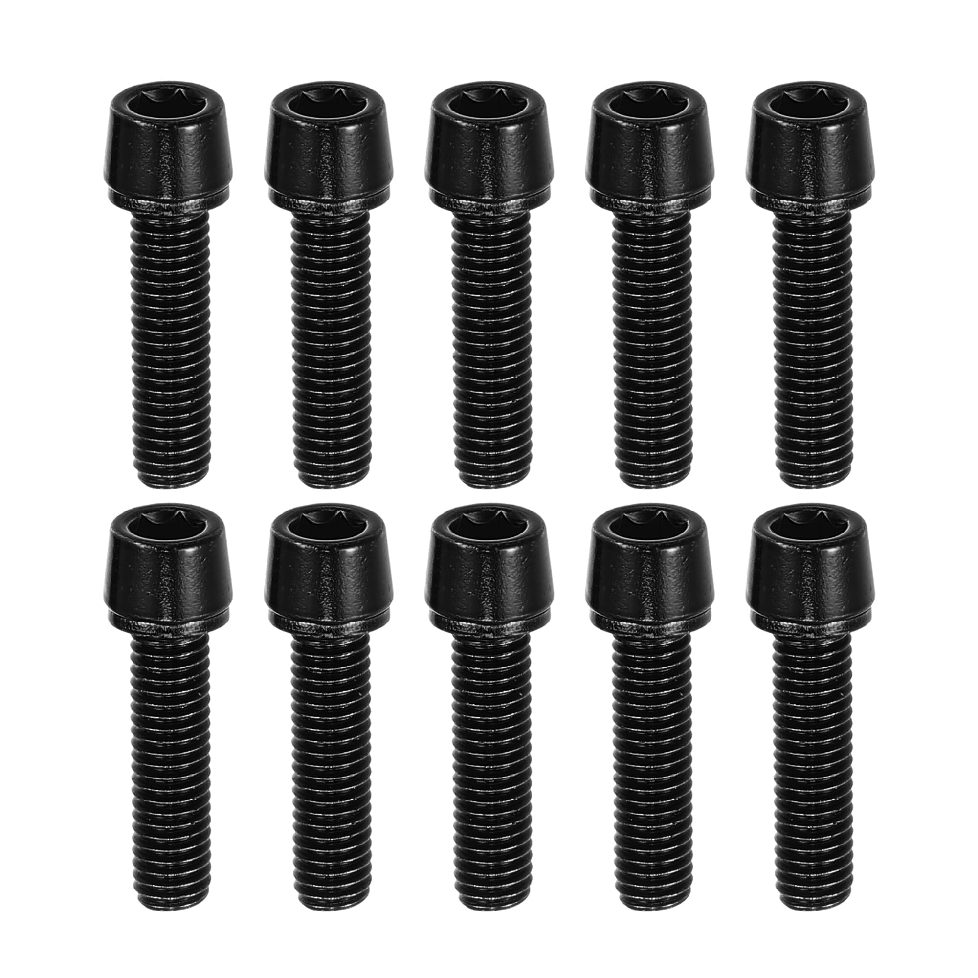 A ABSOPRO Tapered Bolts Screws for Bicycle M5x20mm Steel Black (Set of 10)